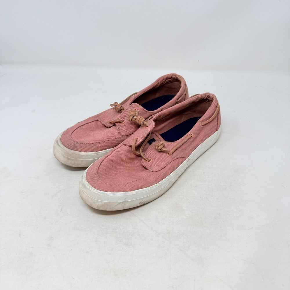 Sperry Boat Shoes Pink Size 10 Canvas Nautical Preppy‎ Casual Beachy Coastal